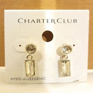 Charter Club Crystal Earrings NWT